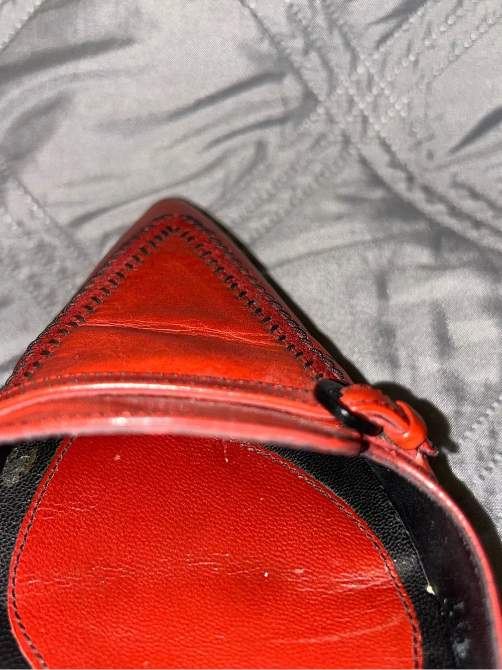 Cole Haan Red Pointed-Toe D'Orsay Pump with Loafer Strap